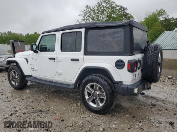 2018 Jeep Wrangler Unlimited Sahara with VIN 1C4HJXEG7JW255323, listed as a Copart auction lot 57586735 with 107,081 mi miles and Salvage title. Bid and sale history available at DreamBid. Image 2.
