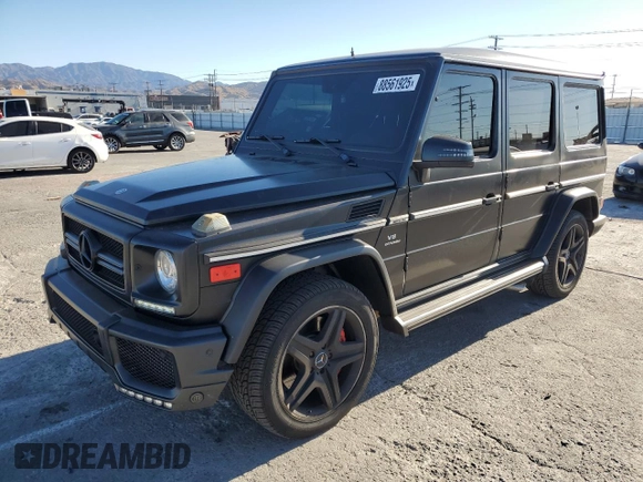 2014 Mercedes-Benz G 63 AMG z VIN WDCYC7DF7EX221315, wystawiony jako Copart lot #88561925 z przebiegiem 81 399 mil mil oraz Szkoda całkowita • Salvage title. Historia ofert i sprzedaży dostępna na DreamBid. Obrazek 1.