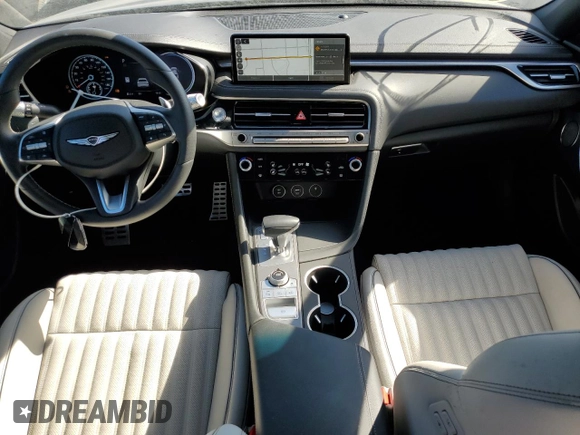 2024 Genesis G70 Sport Advanced with VIN KMTG54SE3RU137196, listed as a Copart auction lot 76329834 with 1,348 mi miles and Salvage Title. Bid and sale history available at DreamBid. Image 8.