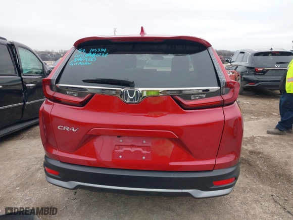 2022 Honda CR-V EX with VIN 2HKRW1H59NH405702, listed as a IAAI auction lot 41542120 with 21,227 mi miles. Bid and sale history available at carsss.com. Image 16.