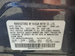 2007 Infiniti G35 Journey z VIN JNKBV61E27M702054, wystawiony jako Copart lot #57861555 z przebiegiem 197 419 mil mil oraz Czysty tytuł • Clean title. Historia ofert i sprzedaży dostępna na DreamBid. Obrazek 12.