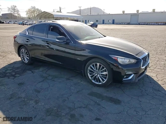 2019 Infiniti Q50 3.0t LUXE with VIN JN1EV7AP6KM541998, listed as a Copart auction lot 46716765 with 115,454 mi miles and Salvage Title. Bid and sale history available at carsss.com. Image 10.