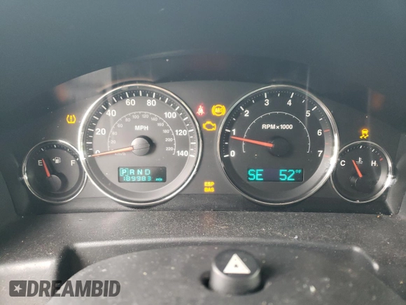 2007 Jeep Commander Sport with VIN 1J8HG48K77C695767, listed as a Copart auction lot 55151085 with 189,983 mi miles and Clean title. Bid and sale history available at DreamBid. Image 9.