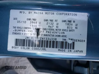 2010 Mazda 3 i Touring with VIN JM1BL1SF2A1334338, listed as a Copart auction lot 51437835 with Not Provided miles and Salvage Title. Bid and sale history available at DreamBid. Image 12.