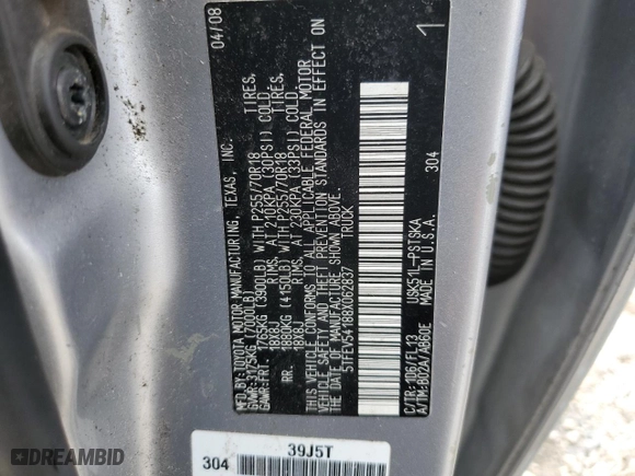2008 Toyota Tundra 2WD Truck with VIN 5TFEV54188X062837, listed as a Copart auction lot 47934275 with NaN miles and Salvage Title. Bid and sale history available at carsss.com. Image 13.