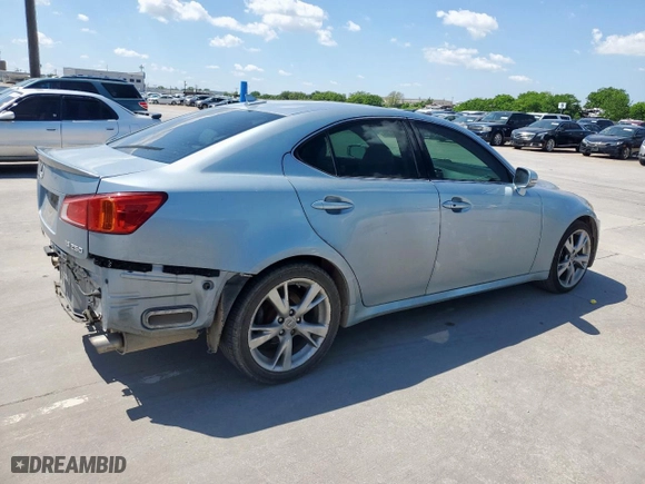 2010 Lexus IS 250 with VIN JTHBF5C23A5122498, listed as a Copart auction lot 53990405 with 190,839 mi miles and Salvage Title. Bid and sale history available at carsss.com. Image 3.