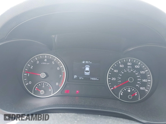 2019 Kia Optima LX with VIN 5XXGT4L3XKG345802, listed as a IAAI auction lot 42609317 with 74,664 mi miles and . Bid and sale history available at DreamBid. Image 7.