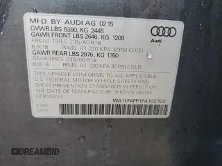 2015 Audi Q5 Premium Plus with VIN WA1LFAFP1FA102703, listed as a Copart auction lot 51339375 with 121,161 mi miles and Clean Title. Bid and sale history available at carsss.com. Image 13.