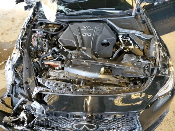 2022 Infiniti Q60 Red Sport 400 with VIN JN1FV7LKXNM660681, listed as a Copart auction lot 48709535 with 8,462 mi miles and Non repairable. Bid and sale history available at DreamBid. Image 11.