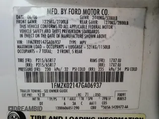 2007 Ford Freestyle SEL with VIN 1FMZK02147GA06937, listed as a Copart auction lot 77711584 with 0 mi miles and Salvage Title. Bid and sale history available at carsss.com. Image 16.