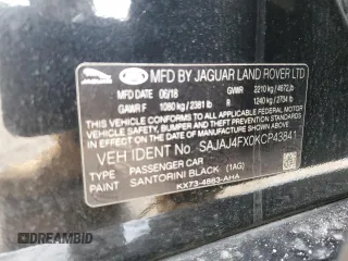2019 Jaguar XE 25t Premium with VIN SAJAJ4FX0KCP43841, listed as a Copart auction lot 49894475 with 49,397 mi miles and Salvage Title. Bid and sale history available at carsss.com. Image 14.
