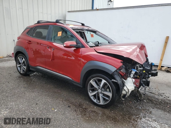 2021 Hyundai Kona Limited with VIN KM8K33A51MU731249, listed as a Copart auction lot 46894595 with 94,427 mi miles and Non Repairable. Bid and sale history available at carsss.com. Image 4.