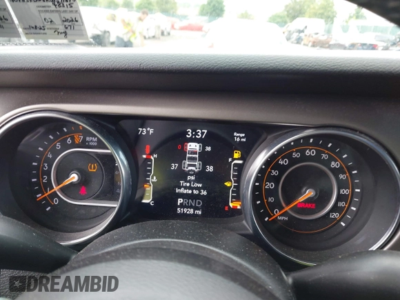 2019 Jeep Wrangler Unlimited Sport S с VIN 1C4HJXDG6KW571640, выставлен на аукционе IAAI как лот 42299078 с пробегом 51 928 миль миль и . История ставок и продаж доступна на DreamBid. Изображение 7.