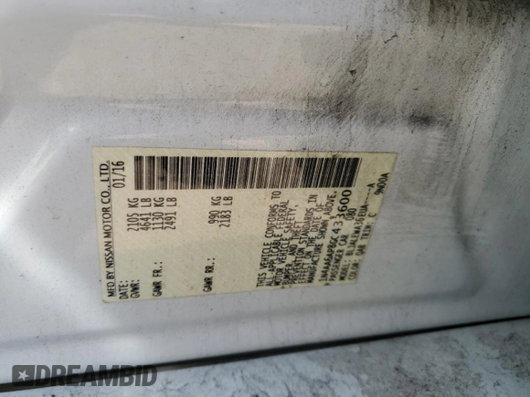 2016 Nissan Maxima SV z VIN 1N4AA6AP8GC433600, wystawiony jako Copart lot #53924915 z przebiegiem 141 026 mil mil oraz Tytuł czysty. Historia ofert i sprzedaży dostępna na DreamBid. Obrazek 13.