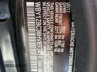 2017 BMW i3 z VIN WBY1Z8C38HV893417, wystawiony jako Copart lot #53063865 z przebiegiem 28 910 mil mil oraz Szkody całkowita. Historia ofert i sprzedaży dostępna na DreamBid. Obrazek 14.