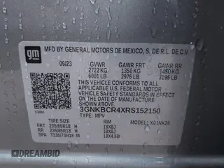 2024 Chevrolet Blazer LT with VIN 3GNKBCR4XRS152150, listed as a IAAI auction lot 41476874 with 7,383 mi miles and . Bid and sale history available at DreamBid. Image 9.