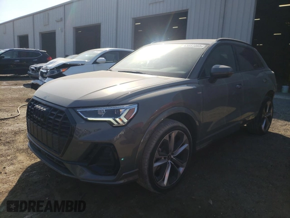 2022 Audi Q3 S line Premium Plus with VIN WA1EECF3XN1029317, listed as a Copart auction lot 43882063 with 24,143 mi miles. Bid and sale history available at carsss.com. Image 1.