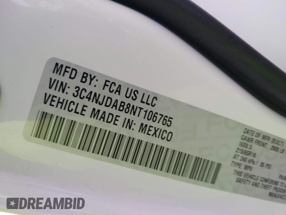 2022 Jeep Compass Sport с VIN 3C4NJDAB8NT106765, выставлен на аукционе IAAI как лот 41669570 с пробегом 74 550 миль миль и . История ставок и продаж доступна на DreamBid. Изображение 9.