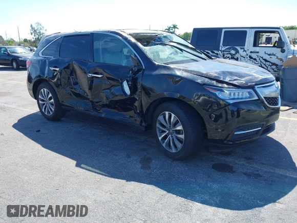 2016 Acura MDX w/Tech with VIN 5FRYD3H4XGB011596, listed as a IAAI auction lot 41692631 with 43,615 mi miles. Bid and sale history available at carsss.com. Image 1.