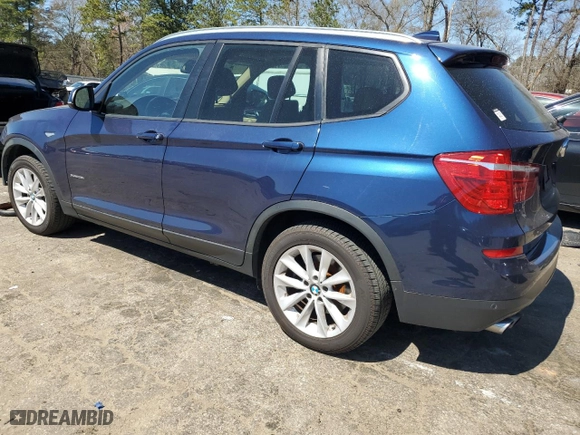 2015 BMW X3 xDrive28i with VIN 5UXWX9C59F0D58967, listed as a Copart auction lot 50087045 with 97,186 mi miles and Salvage Title. Bid and sale history available at carsss.com. Image 2.