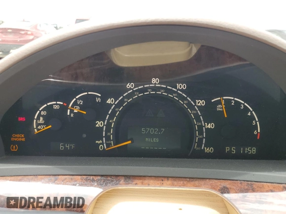 2002 Mercedes-Benz S 500 z VIN WDBNG75J62A235493, wystawiony jako Copart lot #58168615 z przebiegiem 5 702 mil mil oraz Szkoda całkowita • Salvage title. Historia ofert i sprzedaży dostępna na DreamBid. Obrazek 9.