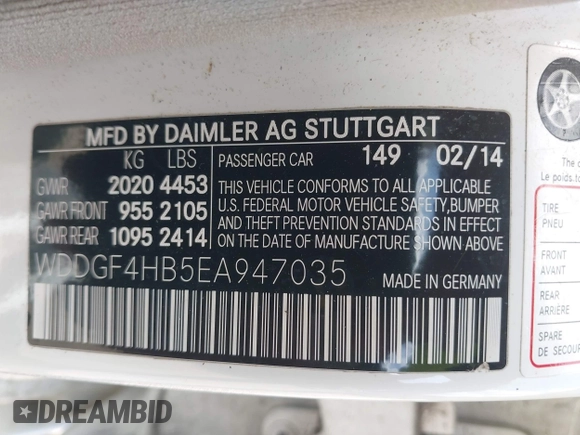 2014 Mercedes-Benz C 250 Sport with VIN WDDGF4HB5EA947035, listed as a IAAI auction lot 42538526 with 119,858 mi miles and . Bid and sale history available at DreamBid. Image 9.