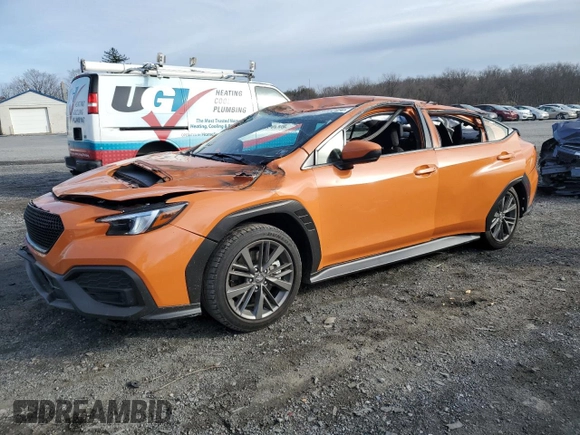 2024 Subaru WRX with VIN JF1VBAB6XR9801539, listed as a Copart auction lot 82862484 with 3,561 mi miles and Salvage Title. Bid and sale history available at carsss.com. Image 1.