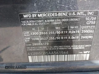 2010 Mercedes-Benz M 350 с VIN 4JGBB5GB5AA561566, выставлен на аукционе IAAI как лот 42410928 с пробегом 179 242 миль миль и . История ставок и продаж доступна на DreamBid. Изображение 9.
