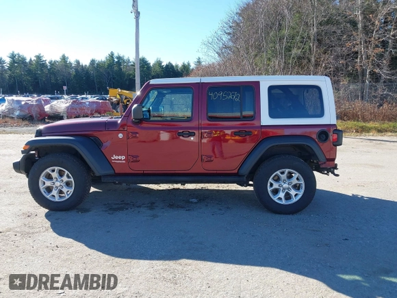 2021 Jeep Wrangler Unlimited Sport S with VIN 1C4HJXDG4MW647164, listed as a IAAI auction lot 40952672 with 51,366 mi miles and . Bid and sale history available at DreamBid. Image 15.