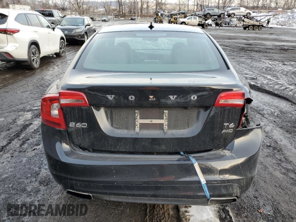 2014 Volvo S60 T6 with VIN YV1902FH9E2274593, listed as a Copart auction lot 43174135 with 84,645 mi miles and Salvage Title. Bid and sale history available at carsss.com. Image 6.