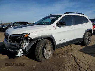 2022 Jeep Cherokee Trailhawk with VIN 1C4PJMBX3ND505107, listed as a Copart auction lot 77418384 with 12,952 mi miles and Clean Title. Bid and sale history available at carsss.com. Image 1.