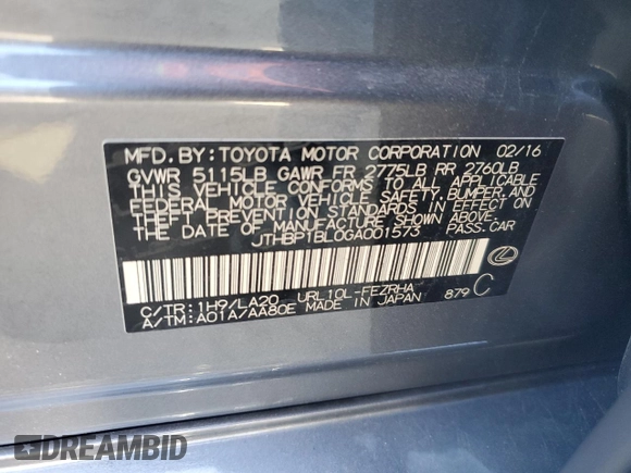 2016 Lexus GS F F z VIN JTHBP1BL0GA001573, wystawiony jako Copart lot #40607364 z przebiegiem 67 586 mil mil oraz . Historia ofert i sprzedaży dostępna na DreamBid. Obrazek 12.