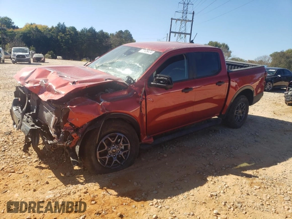 2024 Ford Ranger XLT with VIN 1FTER4HH3RLE11143, listed as a Copart auction lot 77126474 with 11,486 mi miles and Salvage Title. Bid and sale history available at carsss.com. Image 1.
