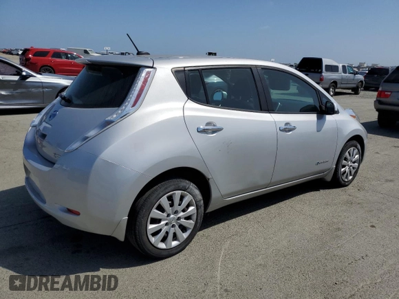 2017 Nissan LEAF S with VIN 1N4BZ0CP7HC307639, listed as a Copart auction lot 54362825 with 57,735 mi miles and Salvage Title. Bid and sale history available at carsss.com. Image 3.