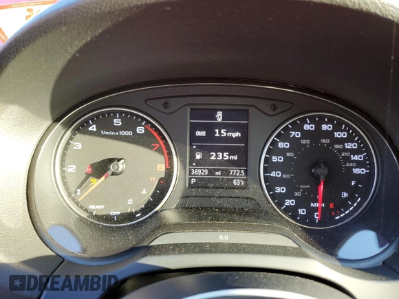 2016 Audi A3 2.0T Premium Plus with VIN WAUY8LFF3G1085443, listed as a Copart auction lot 71279533 with 36,929 mi miles. Bid and sale history available at carsss.com. Image 9.