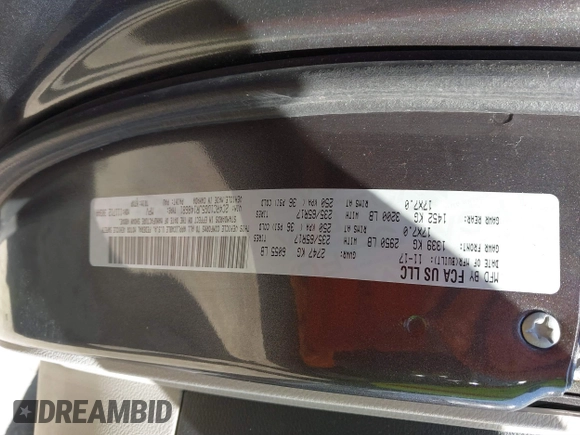2018 Chrysler Pacifica Touring with VIN 2C4RC1DG5JR148681, listed as a IAAI auction lot 41716394 with 178,645 mi miles and . Bid and sale history available at DreamBid. Image 9.