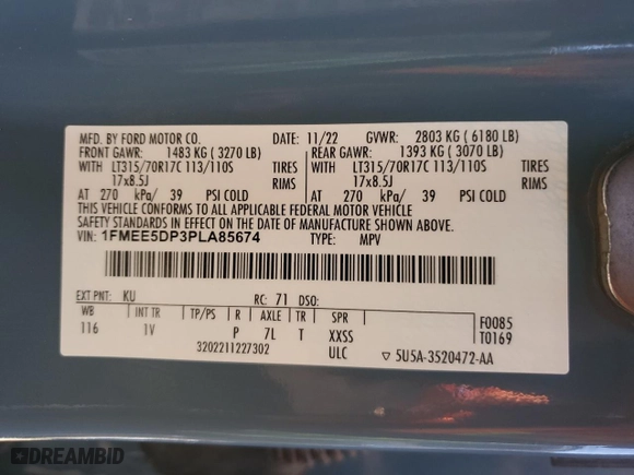 2023 Ford Bronco with VIN 1FMEE5DP3PLA85674, listed as a Copart auction lot 54697645 with 16,548 mi miles and Salvage Title. Bid and sale history available at carsss.com. Image 13.