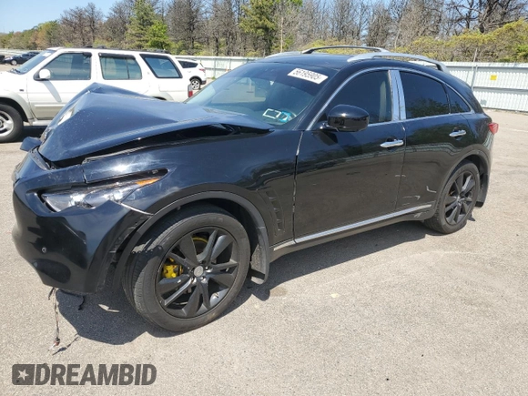 2013 Infiniti FX with VIN JN8CS1MW5DM170014, listed as a Copart auction lot 56195905 with 138,686 mi miles and Salvage title. Bid and sale history available at DreamBid. Image 1.