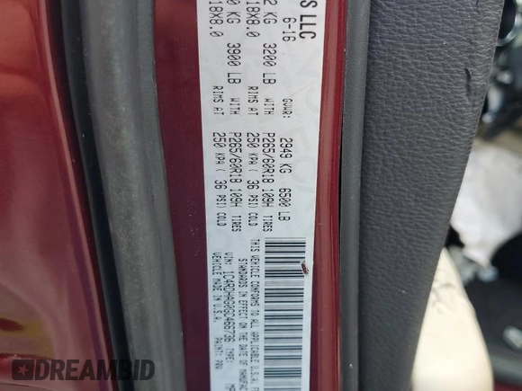 2016 Dodge Durango SXT with VIN 1C4RDHAG0GC466736, listed as a Copart auction lot 59437525 with 221,856 mi miles and Salvage title. Bid and sale history available at DreamBid. Image 13.