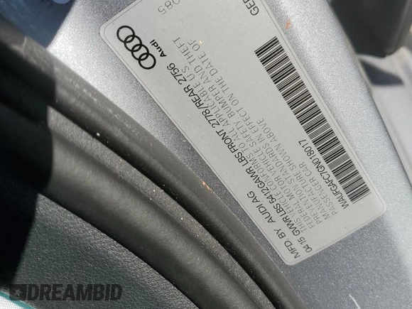 2016 Audi A6 3.0T Premium Plus with VIN WAUFGAFC7GN018017, listed as a Copart auction lot 39428863 with 78,284 mi miles. Bid and sale history available at carsss.com. Image 14.