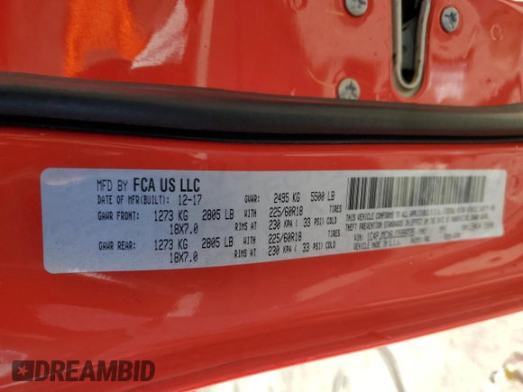 2018 Jeep Cherokee Latitude with VIN 1C4PJMCX6JD599735, listed as a Copart auction lot 42720355 with 86,293 mi miles and Non repairable. Bid and sale history available at DreamBid. Image 13.