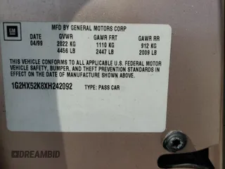 1999 Pontiac Bonneville SE z VIN 1G2HX52K8XH242092, wystawiony jako Copart lot #46260935 z przebiegiem 165 377 mil mil oraz Szkoda całkowita • Salvage title. Historia ofert i sprzedaży dostępna na DreamBid. Obrazek 13.