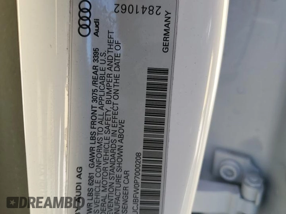 2023 Audi e-tron GT Premium Plus z VIN WAUCJBFW0P7000208, wystawiony jako Copart lot #68644653 z przebiegiem 2442 mil mil oraz Szkody całkowita. Historia ofert i sprzedaży dostępna na DreamBid. Obrazek 12.