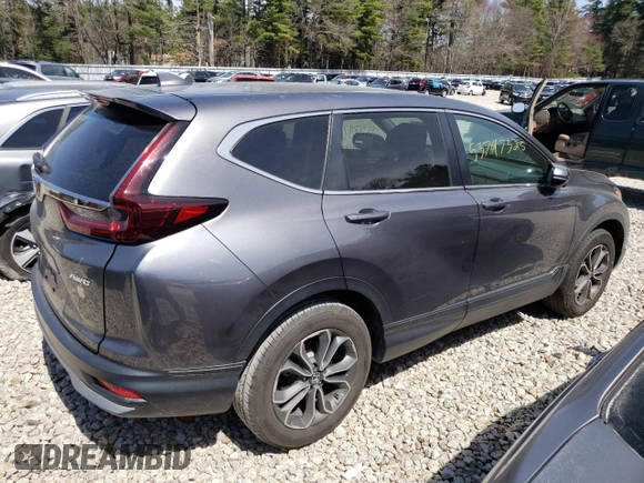 2021 Honda CR-V EX with VIN 2HKRW2H56MH627862, listed as a Copart auction lot 53797325 with 0 mi miles and Salvage Title. Bid and sale history available at carsss.com. Image 3.