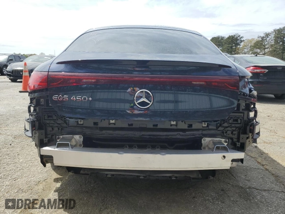 2022 Mercedes-Benz EQS with VIN W1KCG2DB3NA003868, listed as a Copart auction lot 48255124 with 0 mi miles. Bid and sale history available at carsss.com. Image 6.