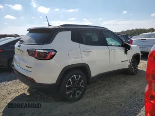 2020 Jeep Compass Trailhawk with VIN 3C4NJDDB9LT202929, listed as a Copart auction lot 74689854 with 87,343 mi miles and Salvage Title. Bid and sale history available at carsss.com. Image 3.