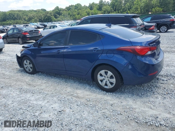 2016 Hyundai Elantra SE with VIN 5NPDH4AE1GH748247, listed as a Copart auction lot 62893425 with 90,898 mi miles and Salvage title. Bid and sale history available at DreamBid. Image 2.