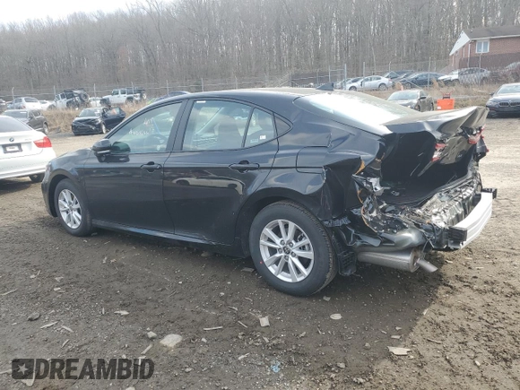 2025 Toyota Camry LE with VIN 4T1DAACK9SU093920, listed as a Copart auction lot 50157745 with 2,088 mi miles and Non Repairable. Bid and sale history available at DreamBid. Image 2.