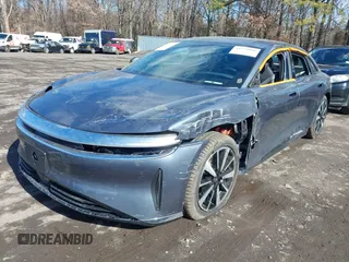 2025 Lucid Air Pure with VIN 50EA1PGA4SA004490, listed as a IAAI auction lot 41579096 with 1,324 mi miles. Bid and sale history available at carsss.com. Image 6.