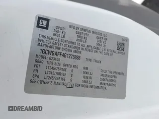 2016 Chevrolet Express Cargo с VIN 1GCWGAFF4G1273888, выставлен на аукционе IAAI как лот 42493324 с пробегом 282 019 миль миль и . История ставок и продаж доступна на DreamBid. Изображение 9.